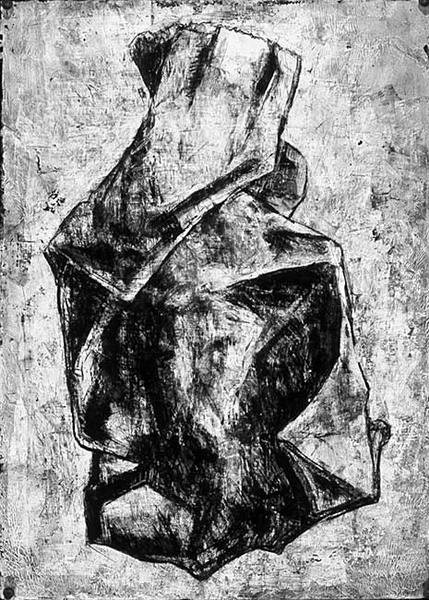 Photo of charcoal drawing: Liquor Store Bag